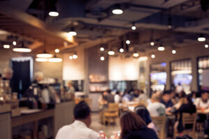 Blurry restuarant interior