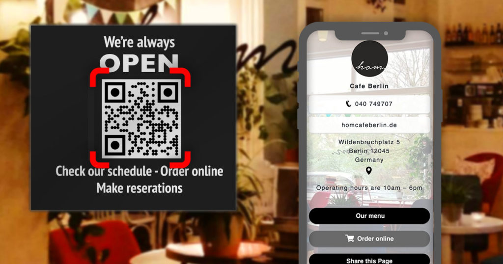 "We're always open" with QR code poster
